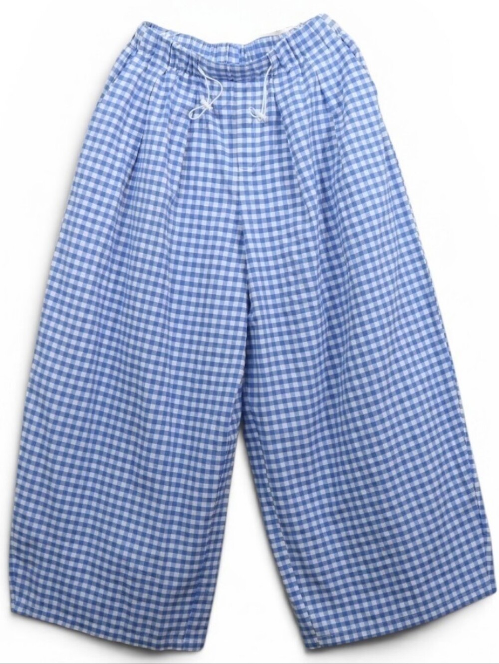 Shein Cotton Blend Gingham Check Wide Leg Pants